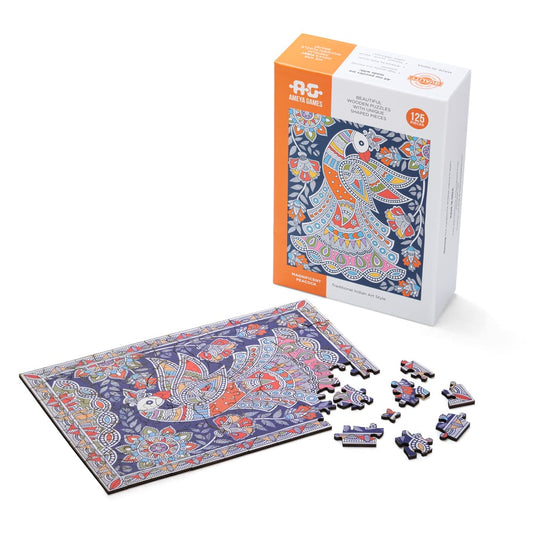 Magnificent Peacock - 125 piece fun wooden jigsaw puzzle