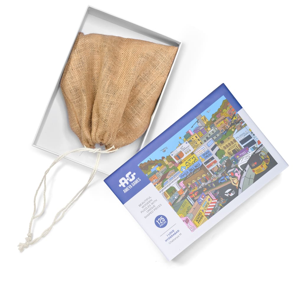 I Love Hyderabad - 125 piece fun wooden jigsaw puzzle