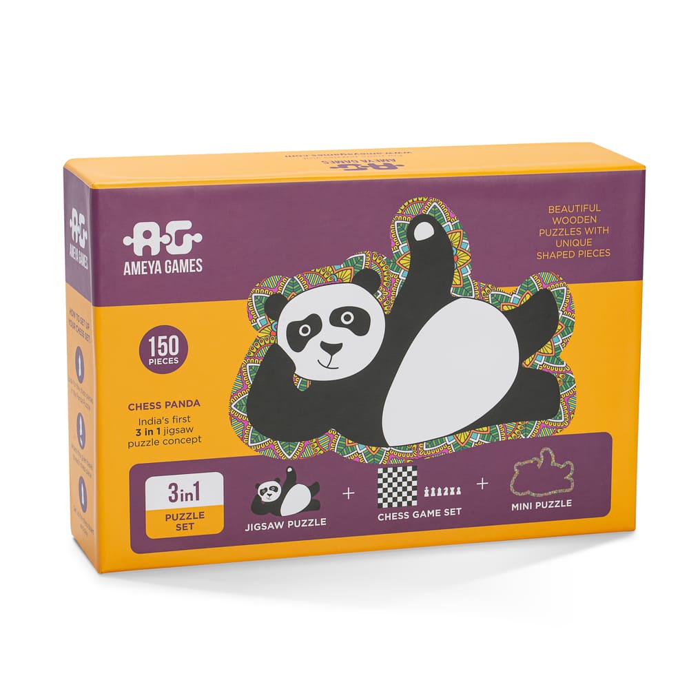 Chess Panda- 150 piece fun acrylic jigsaw puzzle