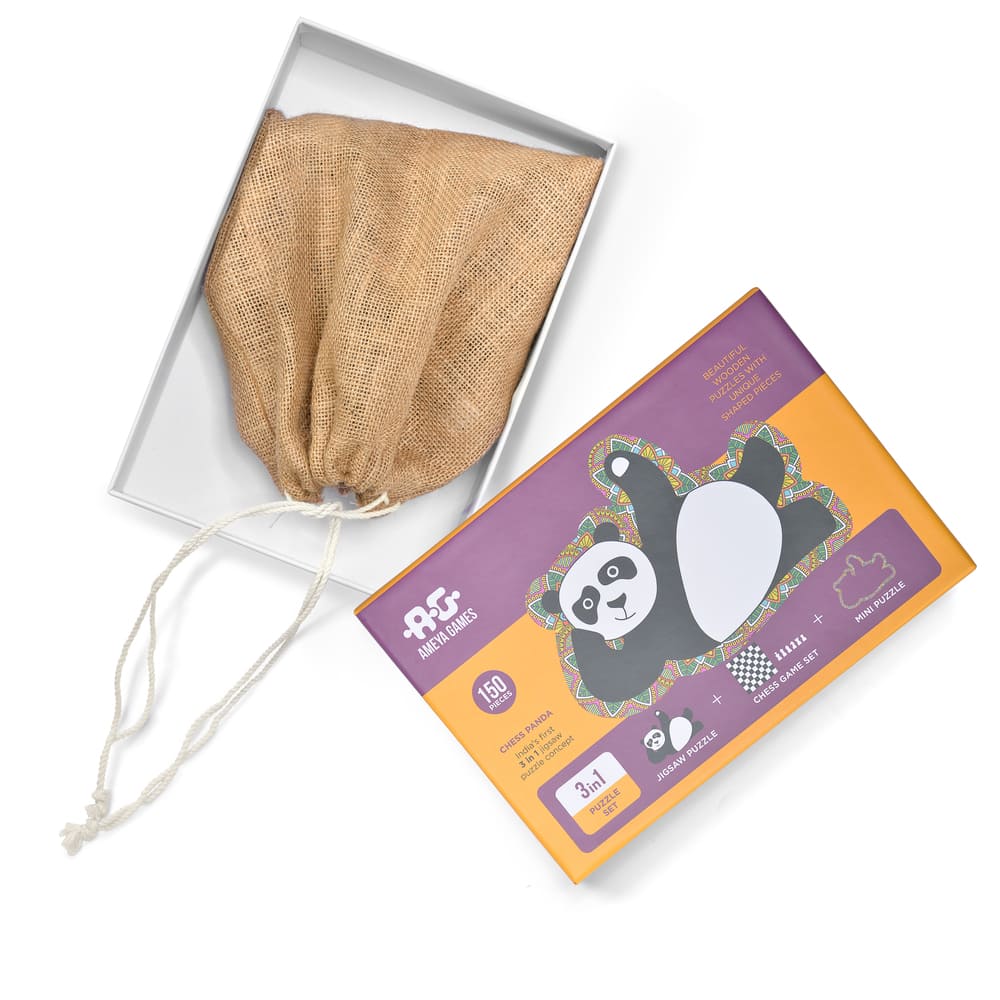 Chess Panda- 150 piece fun acrylic jigsaw puzzle