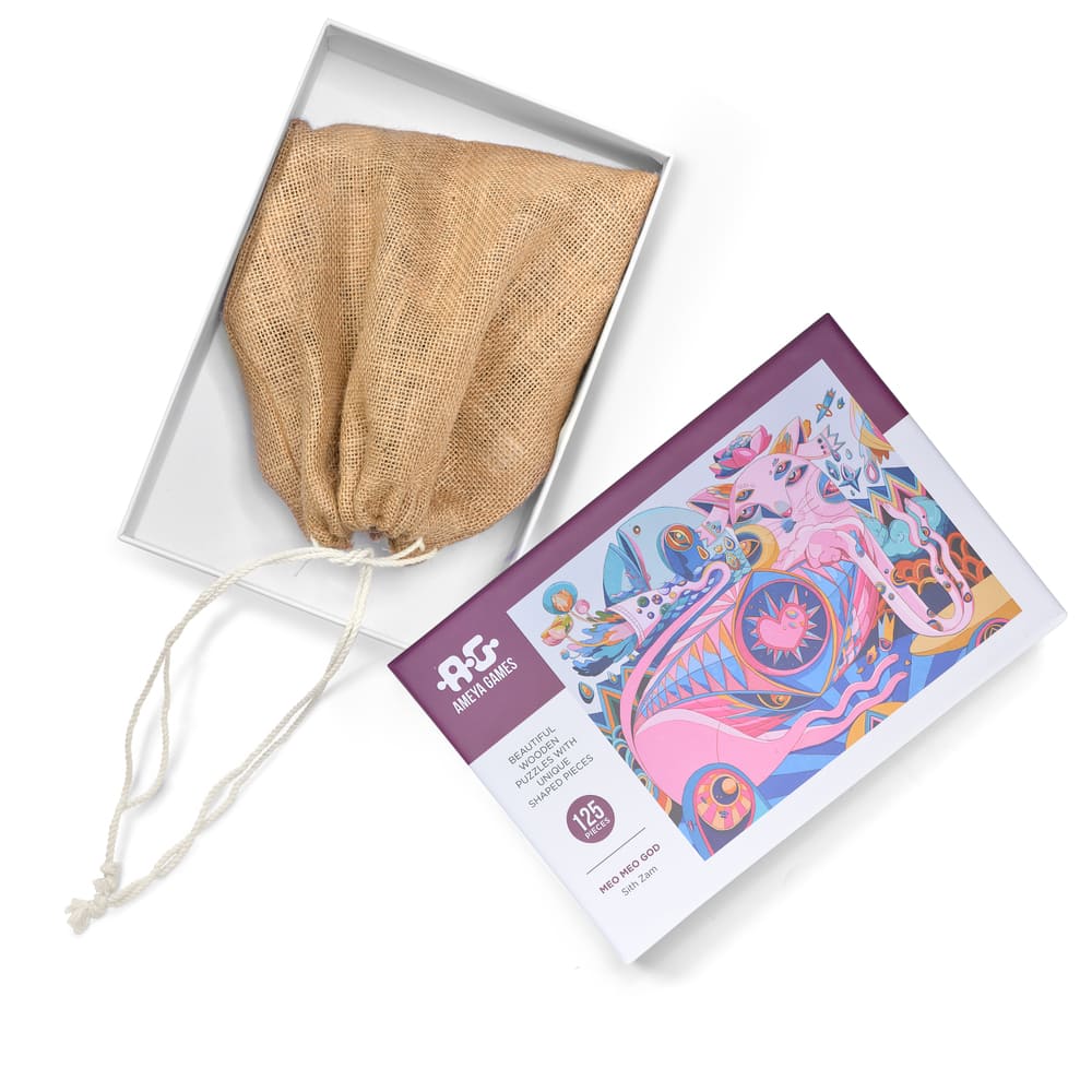 Cool Cat aka Meo Meo God - 125 piece fun wooden jigsaw puzzle