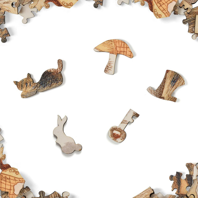 The White Rabbit - 100 piece fun wooden jigsaw puzzle