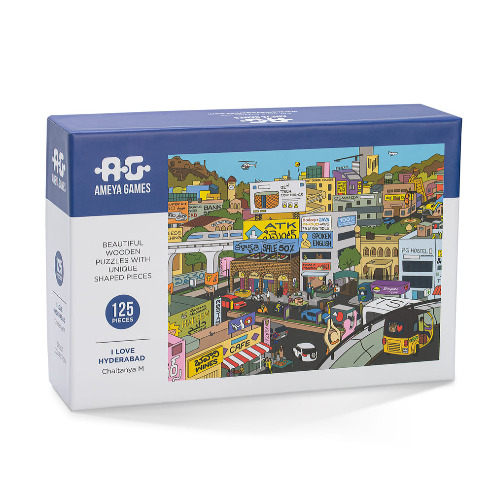 I Love Hyderabad - 125 piece fun wooden jigsaw puzzle