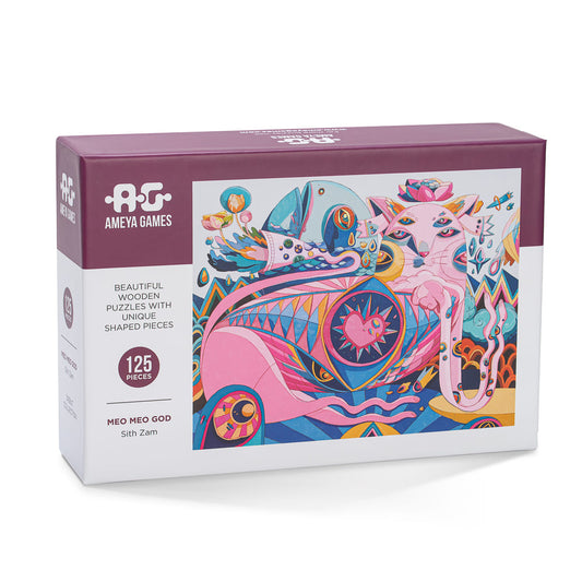 Cool Cat aka Meo Meo God - 125 piece fun wooden jigsaw puzzle